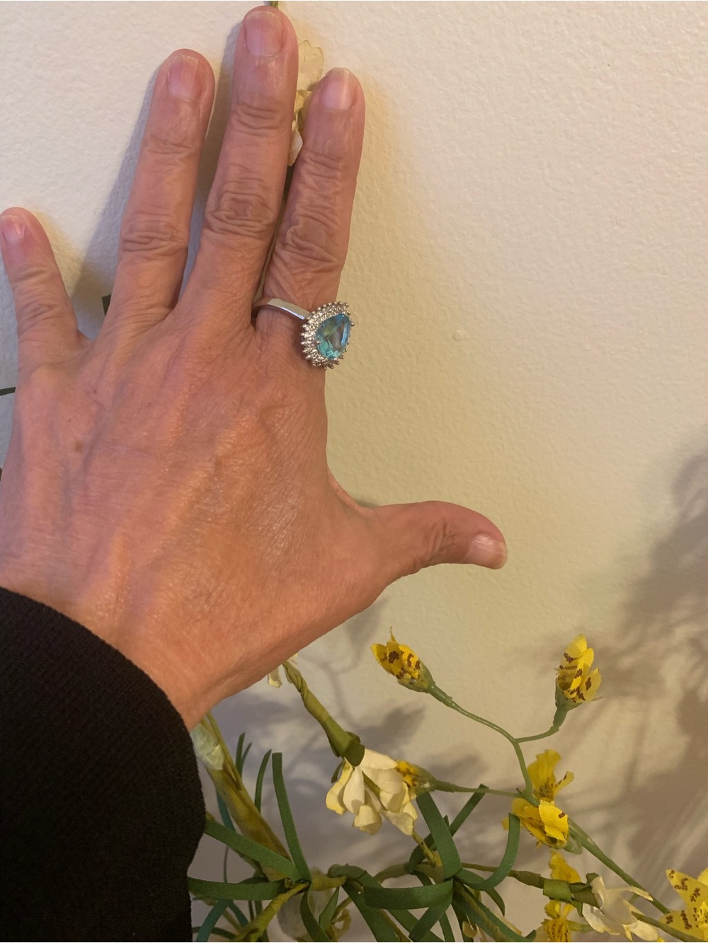Sterling Silver Blue Topaz Halo Ring - Sparkling Blue Gem
